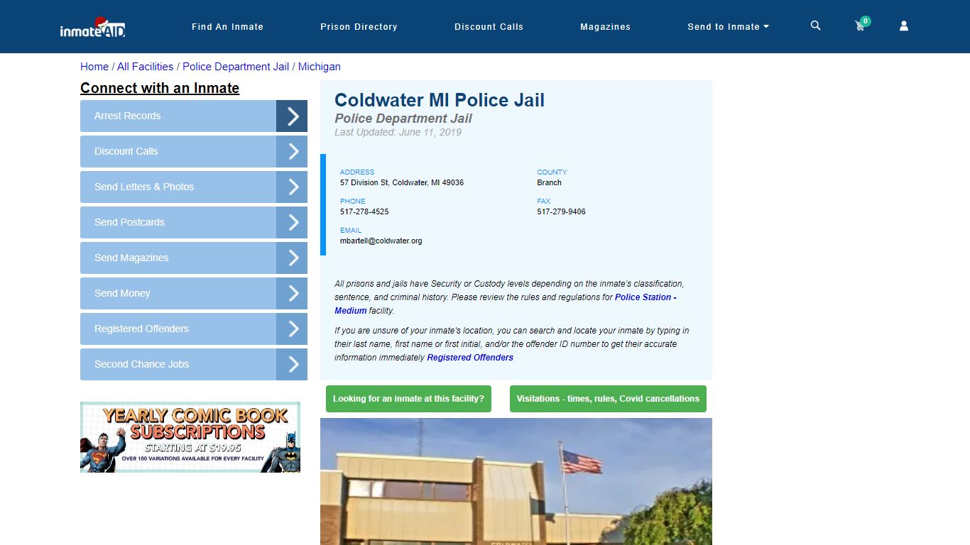 Coldwater MI Police Jail & Inmate Search - Coldwater, MI